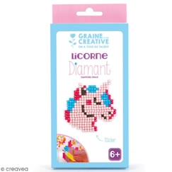 -Kit Diamant mosaique Licorne - Graine Creative - Pour Enfant à partir de 5 ans - Orange et Rose