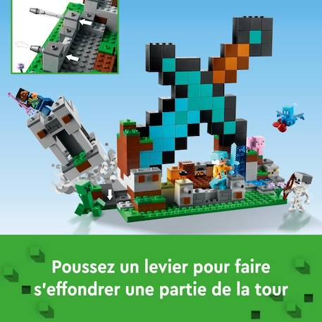 LEGO Minecraft 21244 L’Avant-Poste de l’Épée, Jouet, et Figurines Creeper, Squelette, pour Enfants BLEU 5 - vertbaudet enfant 