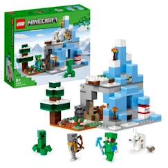 Jouet-Jeux d'imagination-Jeux de construction-LEGO Minecraft 21243 Les Pics Gelés, Jouet Enfants 8 Ans, avec Figurines Steve et Creeper