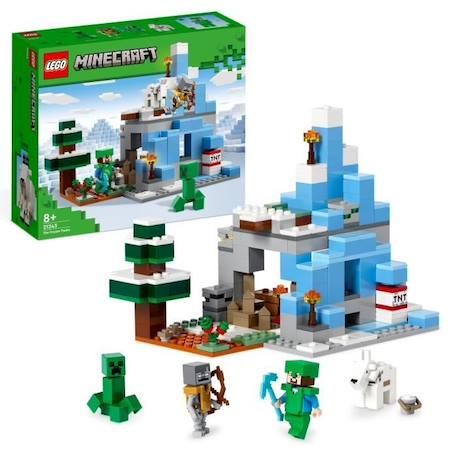 LEGO Minecraft 21243 Les Pics Gelés, Jouet Enfants 8 Ans, avec Figurines Steve et Creeper BLEU 1 - vertbaudet enfant 
