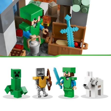 LEGO Minecraft 21243 Les Pics Gelés, Jouet Enfants 8 Ans, avec Figurines Steve et Creeper BLEU 5 - vertbaudet enfant 