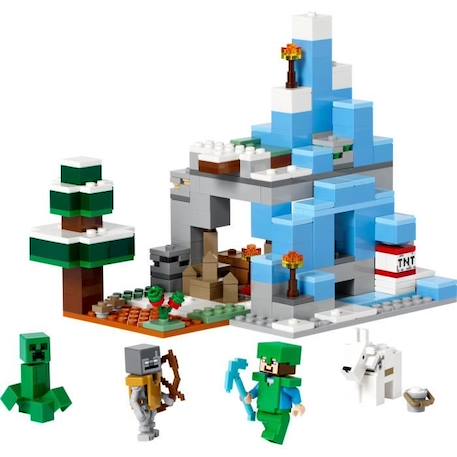 LEGO Minecraft 21243 Les Pics Gelés, Jouet Enfants 8 Ans, avec Figurines Steve et Creeper BLEU 2 - vertbaudet enfant 