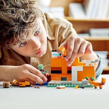 LEGO® 21178 Minecraft Le Refuge du Renard, Jouet de Construction Maison, Enfants dès 8 ans, Set avec Figurines Zombie, Animaux ORANGE 5 - vertbaudet enfant 