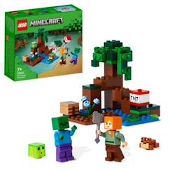 Jouet-Jeux d'imagination-LEGO Minecraft 21240 Aventures dans le Marais, Jouet de Construction, avec Figurine Zombie