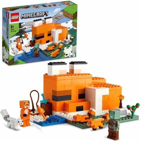 LEGO® 21178 Minecraft Le Refuge du Renard, Jouet de Construction Maison, Enfants dès 8 ans, Set avec Figurines Zombie, Animaux ORANGE 1 - vertbaudet enfant 