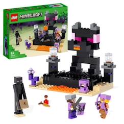 Jouet-LEGO Minecraft 21242 L’Arène de l’End, Jouet avec Lave, Figurine Dragon de l'Ender et Enderman