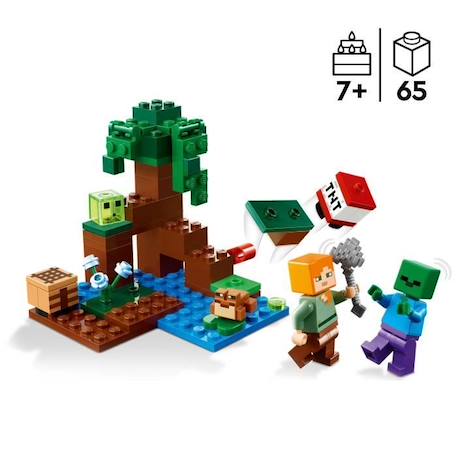 LEGO Minecraft 21240 Aventures dans le Marais, Jouet de Construction, avec Figurine Zombie BLANC 2 - vertbaudet enfant 