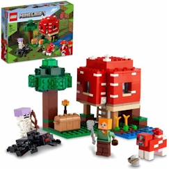 Jouet-LEGO® 21179 Minecraft La Maison Champignon, Set Jouet de Construction pour Enfants dès 8 ans, Idée de Cadeau, avec Figurines