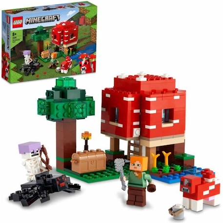 LEGO® 21179 Minecraft La Maison Champignon, Set Jouet de Construction pour Enfants dès 8 ans, Idée de Cadeau, avec Figurines ROUGE 1 - vertbaudet enfant 