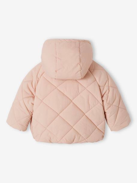 Doudoune bébé capuche amovible rose pâle 5 - vertbaudet enfant 