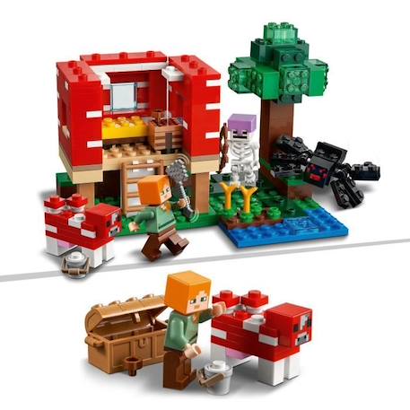 LEGO® 21179 Minecraft La Maison Champignon, Set Jouet de Construction pour Enfants dès 8 ans, Idée de Cadeau, avec Figurines ROUGE 3 - vertbaudet enfant 