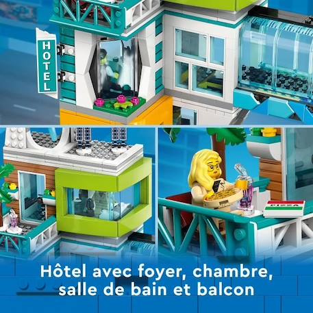 LEGO® City 60380 Le Centre-Ville, Jouet de Maquettes avec Salon de Coiffure, Vétérinaire, et Hôtel BLEU 3 - vertbaudet enfant 