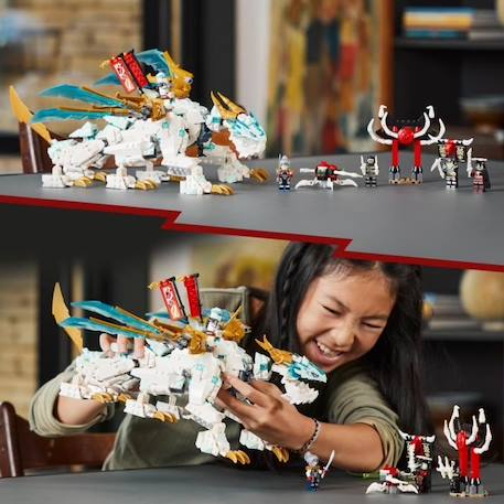 LEGO® NINJAGO 71786 La Créature Dragon de Glace de Zane, Jouet 2-en-1,  Figurine de Dragon et Minifigurines blanc - Lego