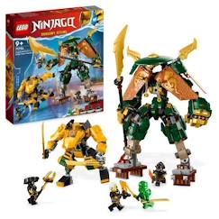 Jouet-Jeux d'imagination-LEGO® NINJAGO 71794 L'Équipe de Robots des Ninjas Lloyd et Arin, Jouet de Ninja pour Enfants