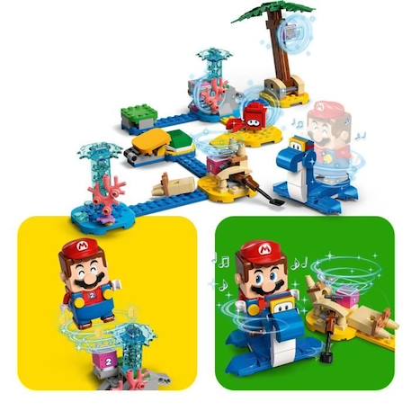 LEGO® 71398 Super Mario Ensemble d’Extension Le Bord de Mer de Dorrie, Jouet de Construction avec Crabe pour Enfants +6 Ans BLEU 4 - vertbaudet enfant 