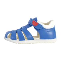Chaussures-Sandales enfant Geox - Plate Cuir - Modèle Macchia Royal - Type de talon Plat - Scratch - Confort exceptionnel