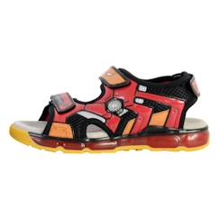Chaussures-Chaussures garçon 23-38-Sandales enfant Geox Android Mesh noir rouge - Scratch - Plat