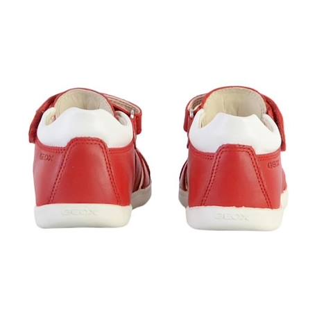 Sandales enfant Geox - Plate Cuir - Macchia Rouge Blanc - Scratch - Confortable ROUGE 4 - vertbaudet enfant 