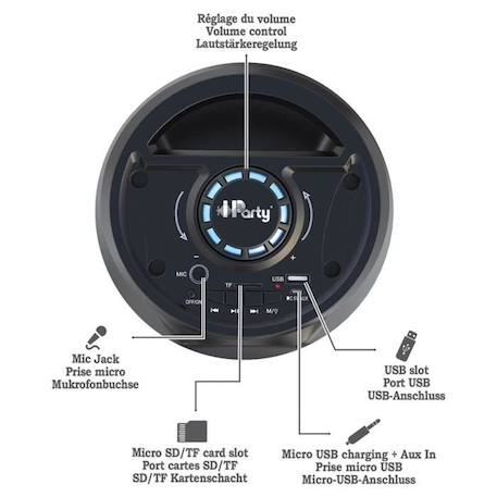 iParty Bluetooth® Sound System (39cm) avec micro NOIR 4 - vertbaudet enfant 