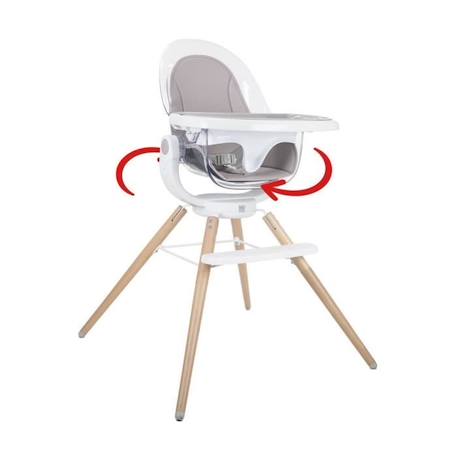 Chaise Haute en bois Adria - ASALVO - Réglable - De 6 mois à 15 kg BLANC 3 - vertbaudet enfant 