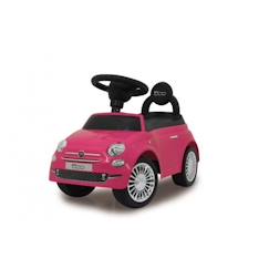 Jouet-Premier âge-Bascules, chariots de marche, trotteurs et porteurs-Voiture à pousser JAMARA Fiat 500 - Rose - Pour enfant de 18 mois à 3 ans