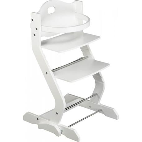 Chaise haute blanche avec barreau de sécurité - TISSI - Réglable - Enfant BLANC 1 - vertbaudet enfant 