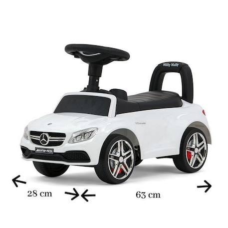 Porteur pour bébé Milly Mally Mercedes AMG C63 Coupe S Blanc - 18 mois à 3 ans - 4 roues BLANC 2 - vertbaudet enfant 
