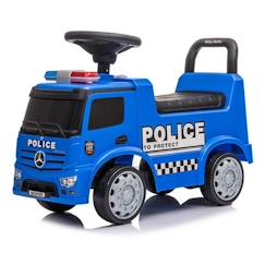 Jouet-Jeux de plein air-Porteur Mercedes Antos Police Truck pour enfant - Milly Mally - Bleu - Jouet en plastique avec 4 roues