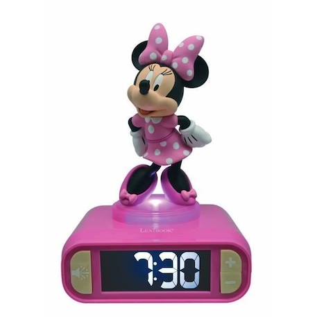 Réveil digital Minnie 3D avec veilleuse lumineuse et effets sonores - LEXIBOOK - Pile - Rose et noir ROSE 1 - vertbaudet enfant 