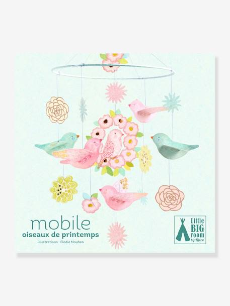 Mobile en papier Oiseaux et Fleurs - DJECO rose imprimé 2 - vertbaudet enfant 