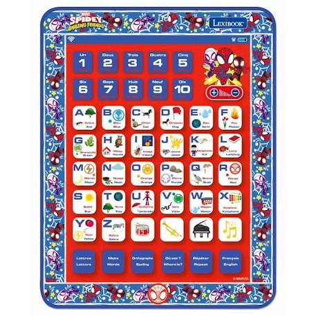 Tablette Éducative Bilingue SpiderMan (FR-EN) - LEXIBOOK - 7 - Bleu -  Enfant - 5 modes d'apprentissage bleu - Lexibook