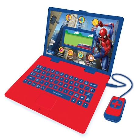 Ordinateur éducatif bilingue Spider-Man – 130 activités (Français-Anglais) avec écran couleurs BLEU 1 - vertbaudet enfant 