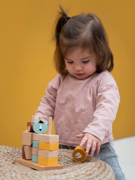 Blocs animaux à empiler en bois - TRIXIE multicolore 4 - vertbaudet enfant 