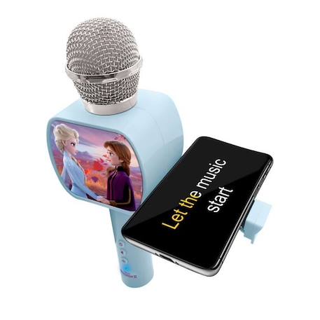 Micro Karaoké sans fil Reine des Neiges - LEXIBOOK - Enceinte Bluetooth® intégrée - 3 tonalités de voix BLEU 4 - vertbaudet enfant 