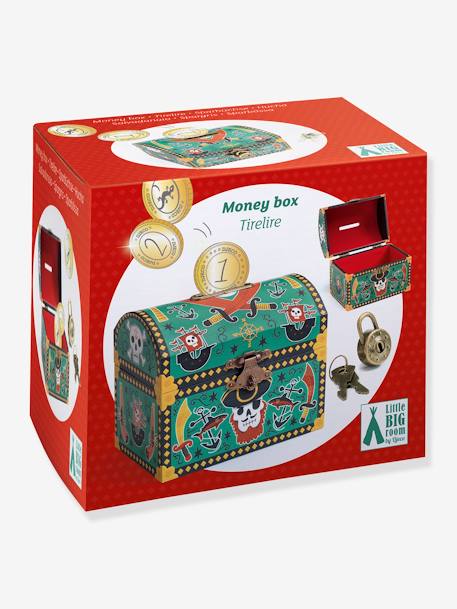 Tirelire Bois Pirate - vert imprimé 3 - vertbaudet enfant 