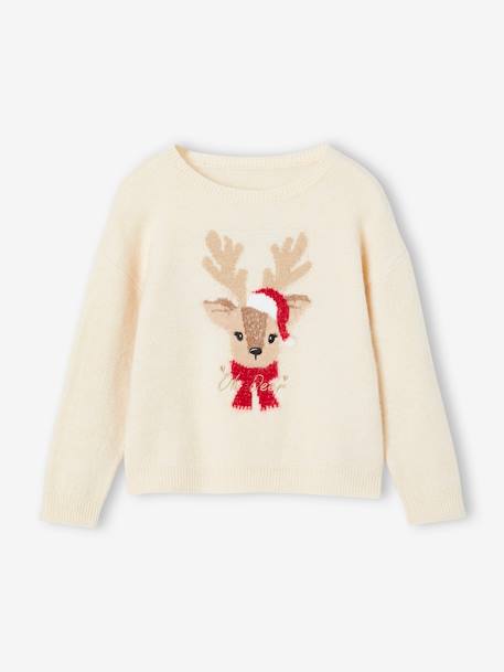 Coffret Noël fille pull jacquard et accessoire écru+rose pâle 7 - vertbaudet enfant 