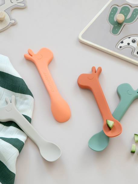 Lot de 2 cuillères en silicone Lalee orange+vert 1 - vertbaudet enfant 