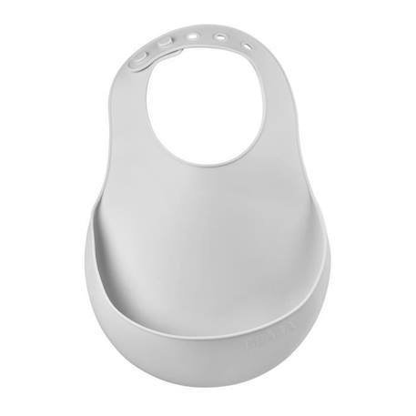 Béaba Repas Bavoir Silicone Gris Clair GRIS 1 - vertbaudet enfant 