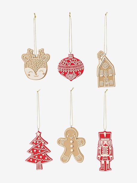 Lot de 6 décorations de Noël effet biscuit à suspendre blanc 3 - vertbaudet enfant 