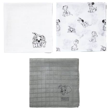 DISNEY 101 Dalmatiens Lot de 3 langes - 60 x 60 cm BLANC 2 - vertbaudet enfant 