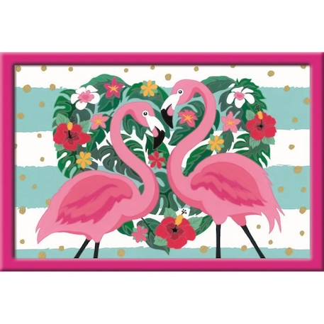 Numéro d'art - grand format - Flamingos amoureux - Ravensburger - Kit complet de Peinture au numéro - Dès 9 ans ROSE 2 - vertbaudet enfant 