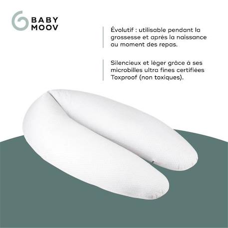Babymoov B.LOVE Coussin de Maternité & Allaitement avec Remplissage Microbilles ultra-fines - Made in Europe, Gris GRIS 3 - vertbaudet enfant 