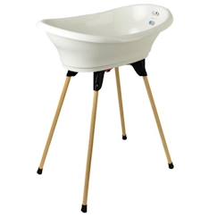 Puériculture-Toilette de bébé-Kit baignoire VASCO Blanc Muguet : baignoire + pieds + tuyau de vidange - THERMOBABY