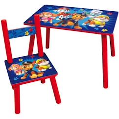 Chambre et rangement-Chambre-FUN HOUSE PAT'PATROUILLE Table H 41,5 cm x l 61 cm x P 42 cm avec une chaise H 49,5 cm x l 31 cm x P 31,5 cm - Pour enfant