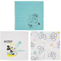 Jouet-Premier âge-Doudous et jouets en tissu-Lot de 3 langes bébé Mickey Little One en coton bio