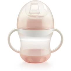 Puériculture-Repas-Vaisselle, coffret repas-THERMOBABY Tasse anti-fuites + couv - Rose poudré