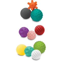 Jouet-Premier âge-INFANTINO Set de 10 balles sensorielles multicolores