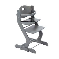Puériculture-Chaise haute, réhausseur-Chaise haute avec barreau de sécurité - TISSI - Réglable - Gris