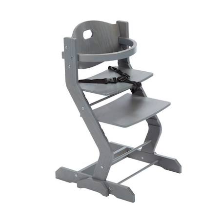 Chaise haute avec barreau de sécurité - TISSI - Réglable - Gris GRIS 1 - vertbaudet enfant 