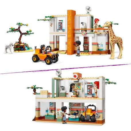 LEGO 41717 Friends Le Centre de Sauvetage de la Faune de Mia, Jouet Vétérinaire, avec Figurines d'Animaux de Safari, Enfants 7 Ans BLANC 2 - vertbaudet enfant 